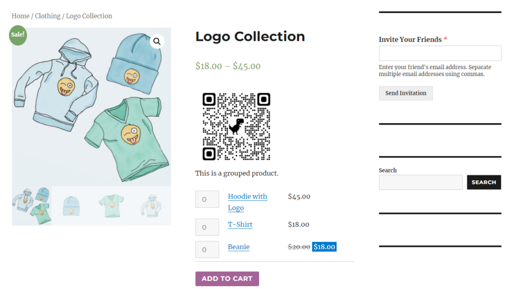 Add QR code to product page