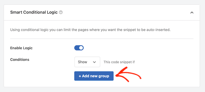 Construirea de reguli logice condiționale inteligente folosind WPCode