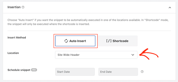 Inserarea automată a codului printr-un antet pentru întregul site