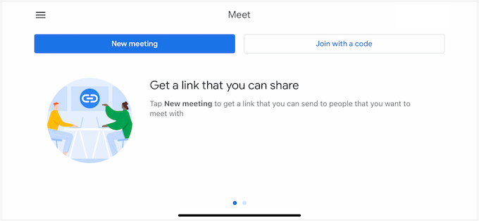Google Meet 在线视频聊天界面