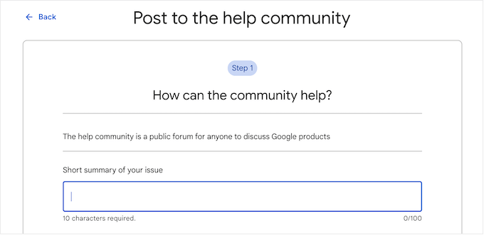 Posting a question to a community support portal