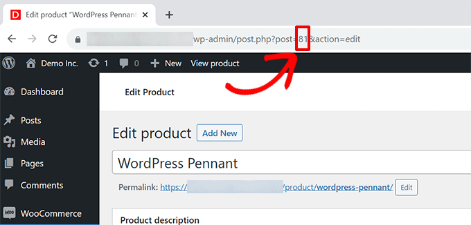 Product ID in browser's address bar