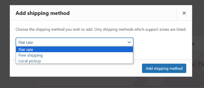 Select a shipping method