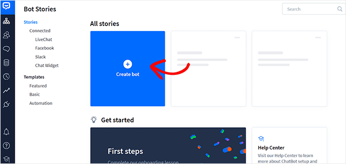 Click Create bot button