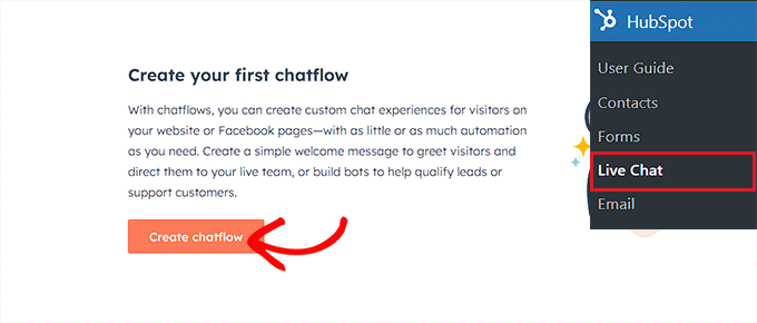 WebHostingExhibit click-create-chatflow-button How to Add a Chatbot in WordPress (Step by Step)  