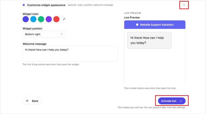 Personalizați aspectul widgetului chatbot Personalizați aspectul widgetului chatbot