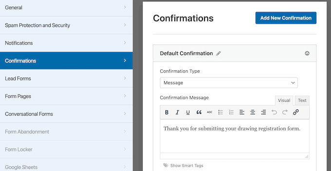Creating custom form confirmations in WordPress