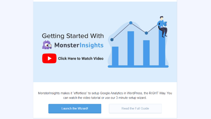 The MonsterInsights setup wizard