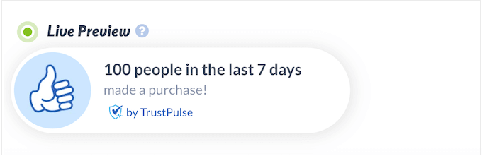 TrustPulse's on fire notifications feature