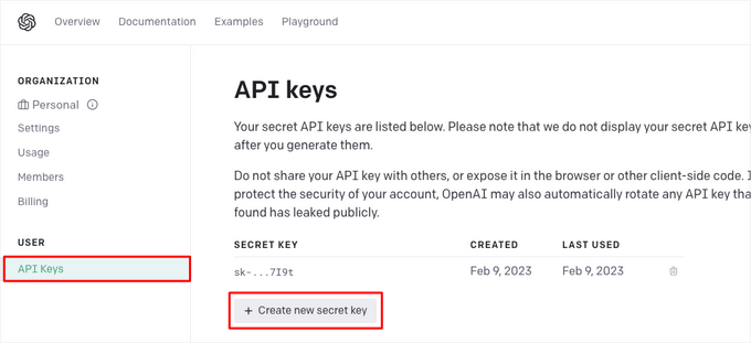 OpenAI API keys