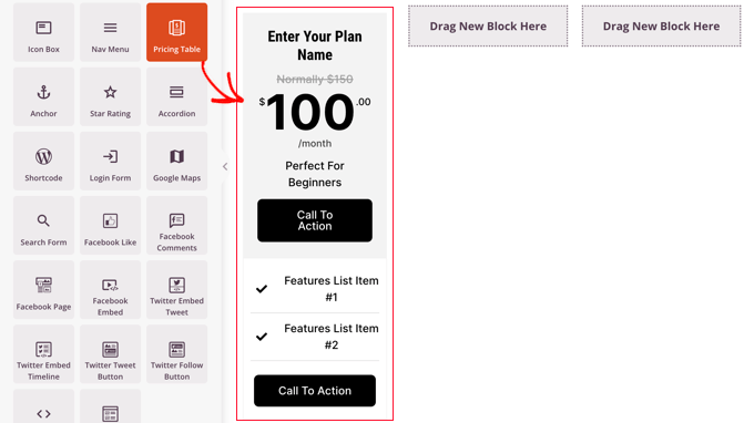 How to create a pricing table using SeedProd