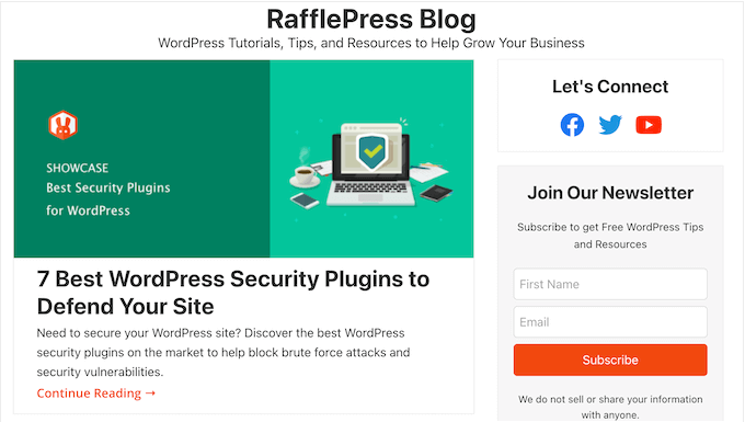 The RafflePress WordPress blog
