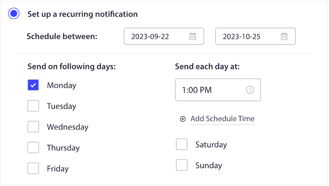 How to set up recurring web push notifications 