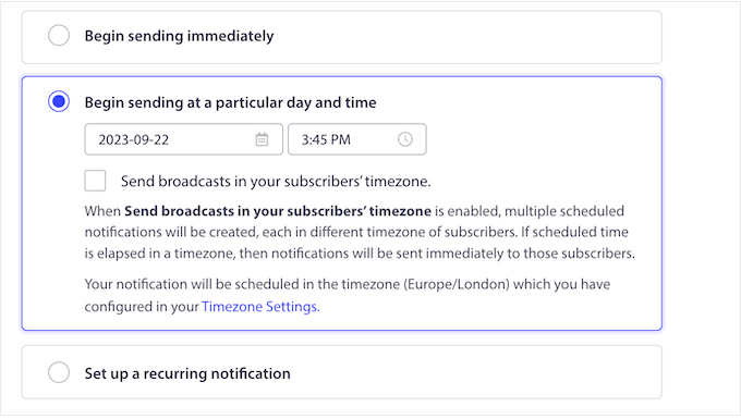 Scheduling web push notifications 