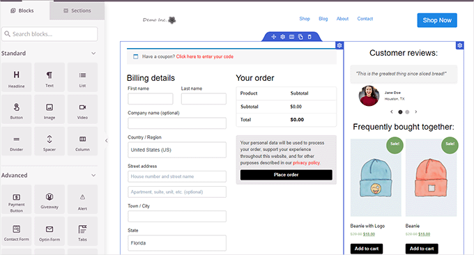 Creating a custom WooCommerce checkout page using SeedProd