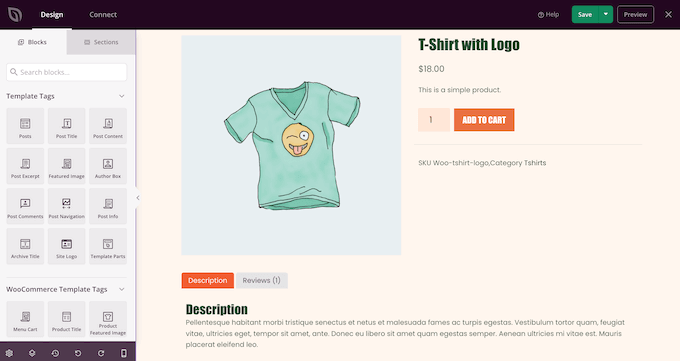 A custom WooCommerce page design, created using SeedProd