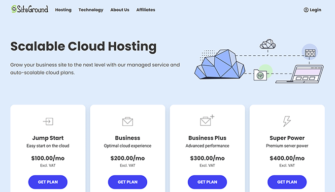 SiteGround VPS / Cloud hosting