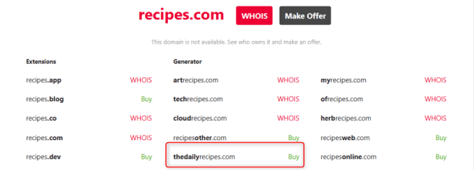 WebHostingExhibit thedailyrecipescom_-1024x540-1-1 Which is the Better Domain Extension? (Compared)  