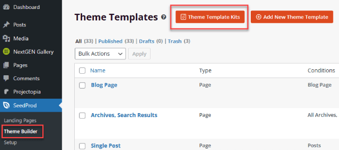 Theme templates kit