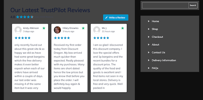 Using Smash Balloon Review Feeds Pro to Display Customer Reviews