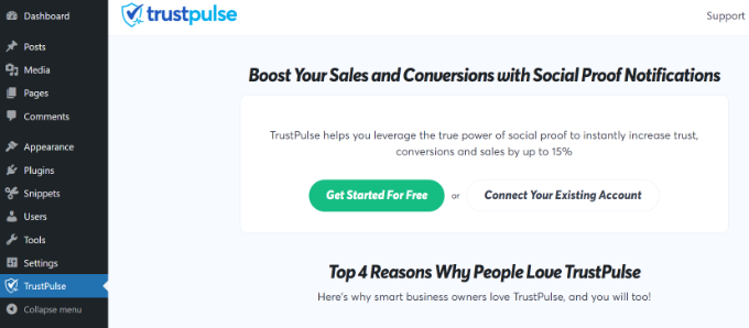 How to set up the TrustPulse social proof plugin