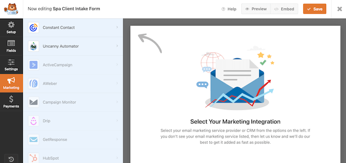 Email marketing integrations