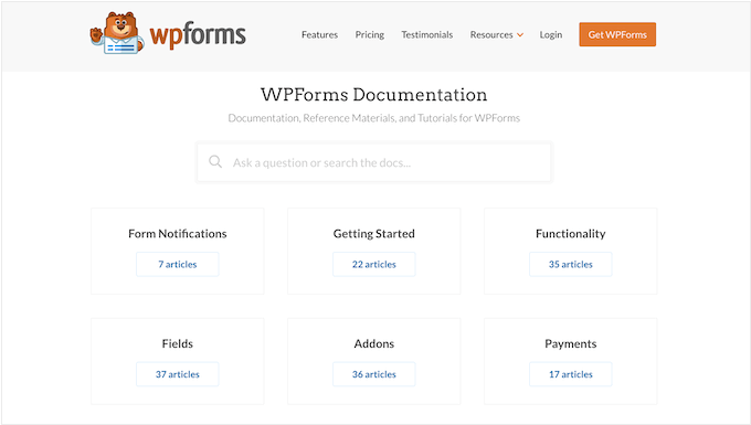 WPForms' online documentation 