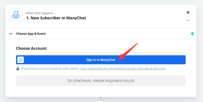 Example of Using Zapier With ManyChat