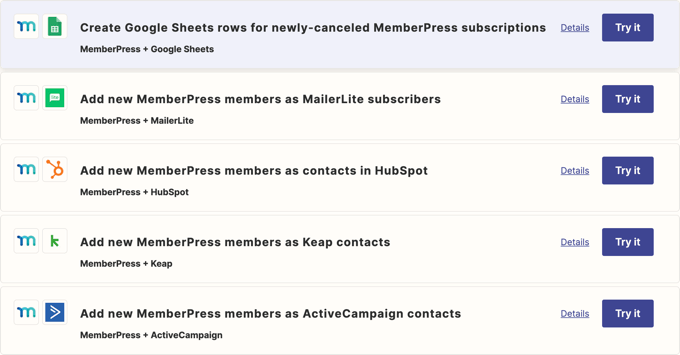 MemberPress Zapier Examples