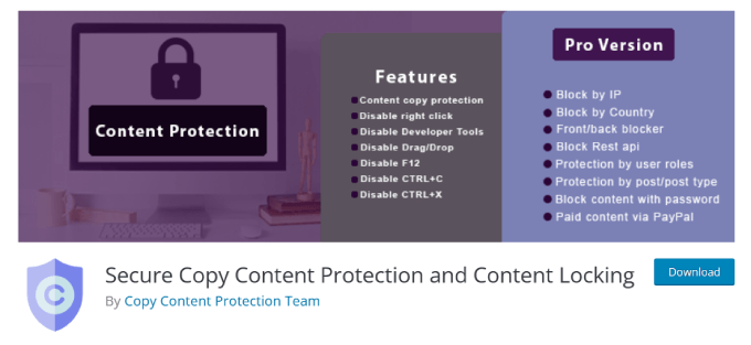 Secure Copy Content Protection and Content Locking