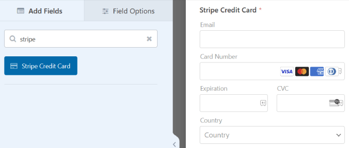 Stripe credit card in WPForms 