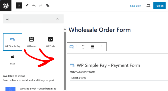 WP Simple Pay block