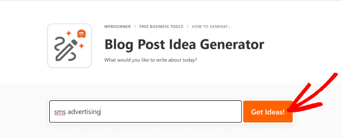 WPBeginner blog post idea generator 