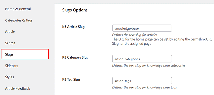 Add slugs