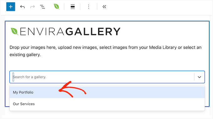 Adding a gallery to a WordPress page or post