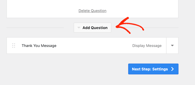 Adding questions to an online popup