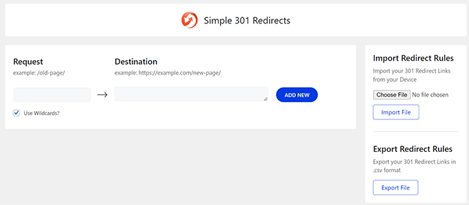 Adding a redirect using Simple 301 Redirects