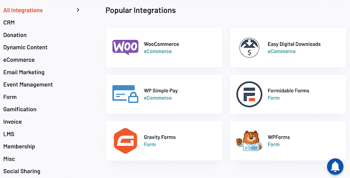 AffiliateWP's various integrations 