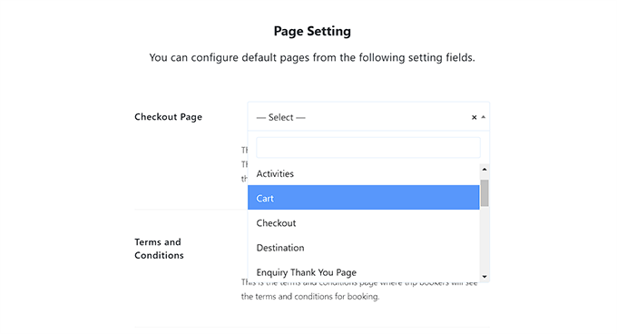 Configure page settings