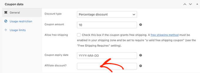 Creating an affiliate coupon code in WordPress