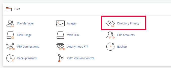 Directory privacy cPanel