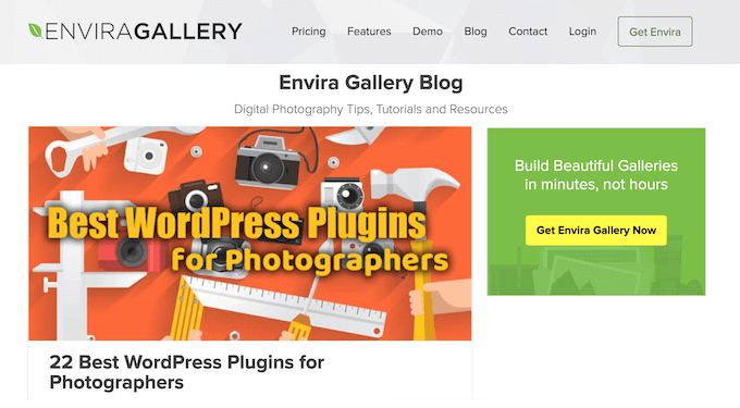 The Envira Gallery WordPress photography blog