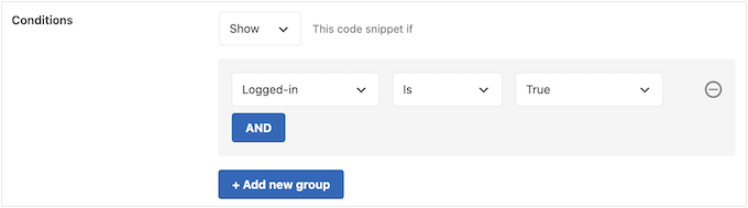 Showing different code snippets to members and non-members