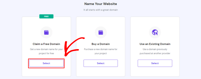 Claim free domain name