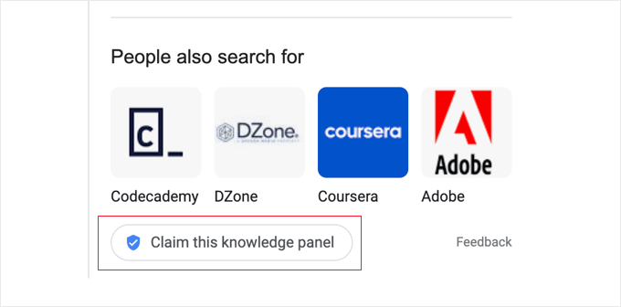 Click the 'Claim This Knowledge Panel' Button