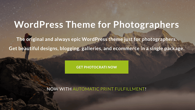 The Photocrati photography WordPress theme