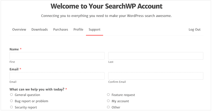 The SearchWP support portal