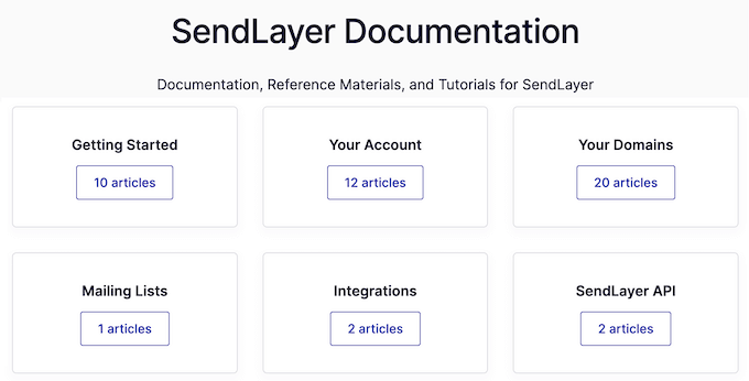 The SendLayer online documentation 