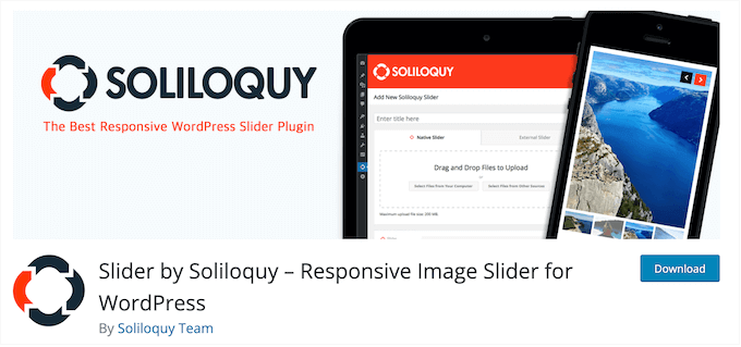 The free Soliloquy WordPress slider plugin
