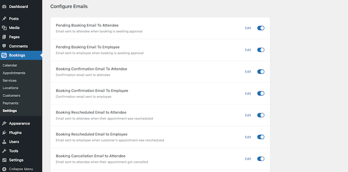 Sending automated email notifications 